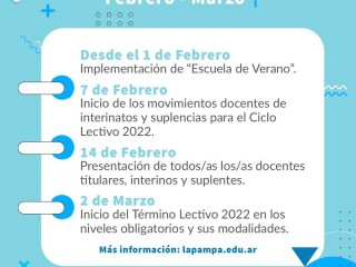 Educación socializa parte de la agenda prevista para febrero y marzo de 2022