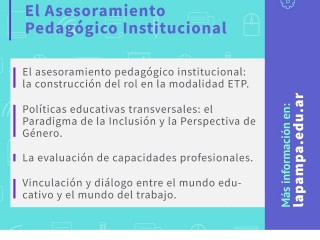 El asesoramiento pedagógico institucional en la modalidad ETP 