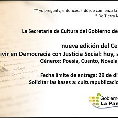 Certamen literario “Vivir en Democracia con Justicia Social”