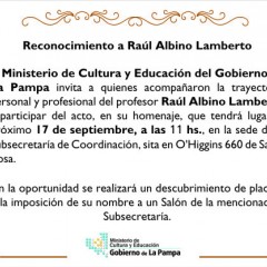 Homenaje a la trayectoria de Raúl Lamberto