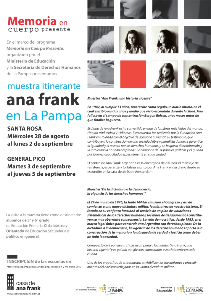 afiche muestra ana frank